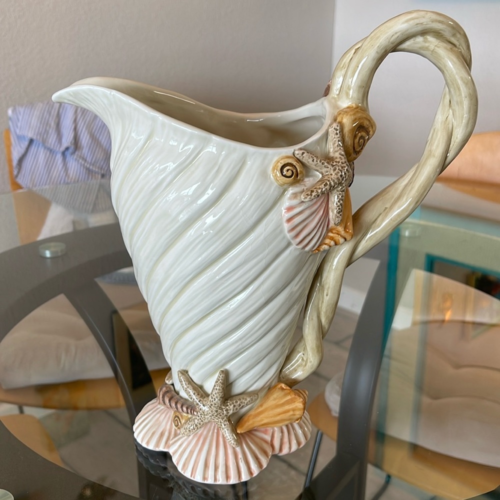 Vintage Fitz and Floyd Seascape Pitcher Retired